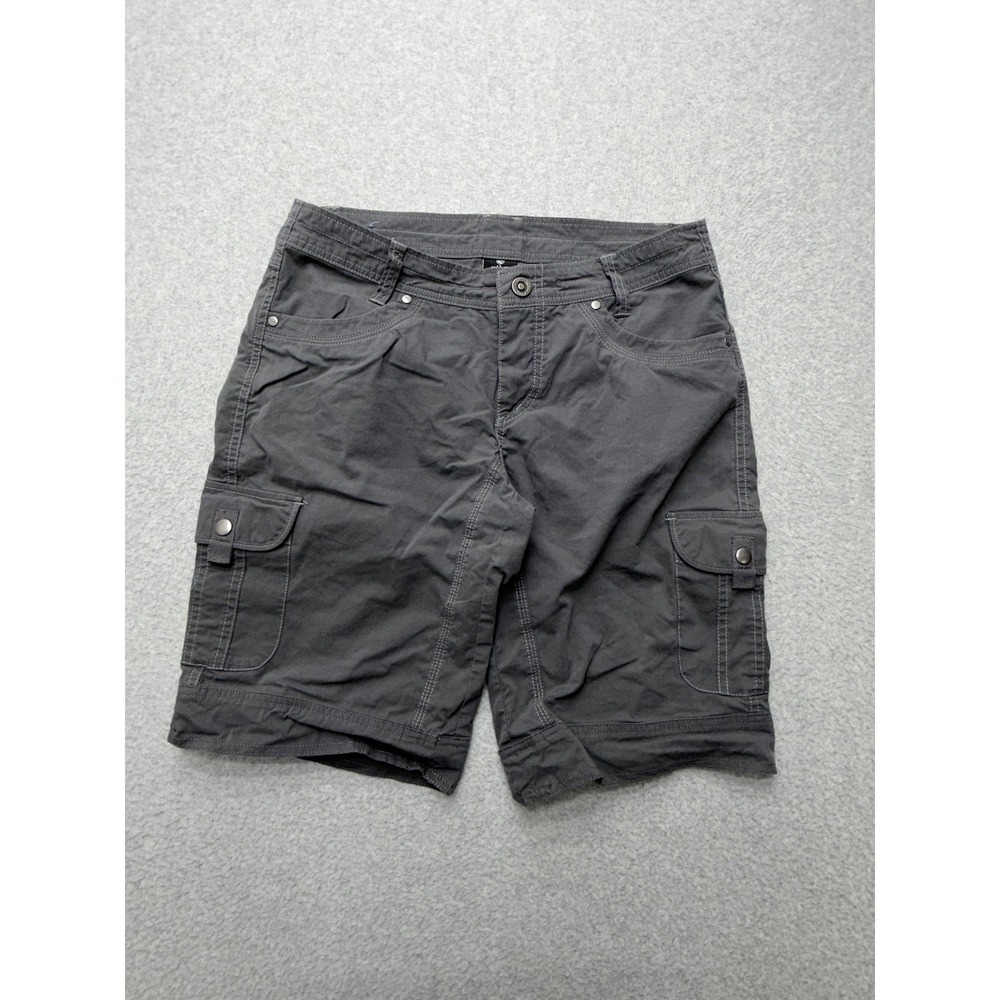 Kuhl Shorts Womens 8 Gray Cargo Twill Stretch 9 Inseam Hiking Outdoor Travel